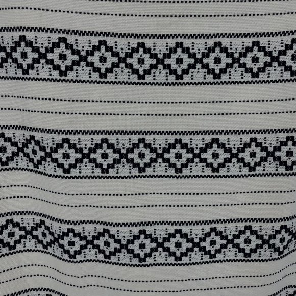 Ann Taylor Pencil Skirt Size 4 Ivory Black Geometric Stripe - Picture 3 of 7